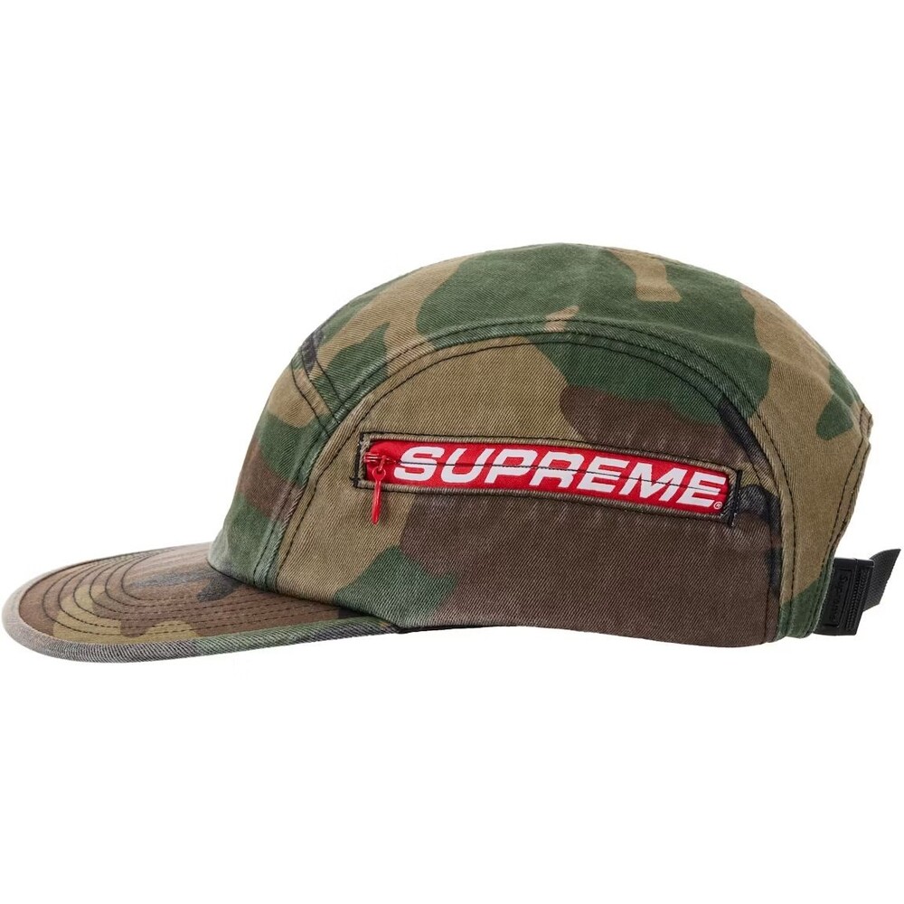 Supreme Side Zip Camp Cap (SS26) Woodland Camo